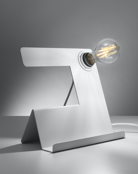 Lámpara de escritorio INCLINE blanca + 1x bombilla LED E27 3000K Cálida 7,5W 620lm