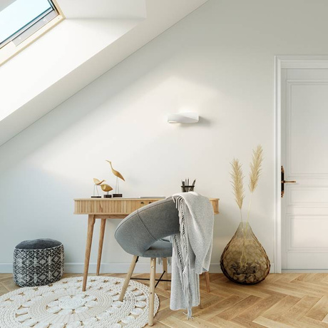 Aplique de cerámica SIGMA MINI blanco + 1x bombilla LED E27 3000K Cálida 7,5W 620lm