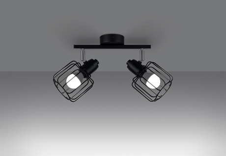 BELUCI 2 plafond negro + 2x bombilla LED E14 4000K Fría 7,5W 680lm