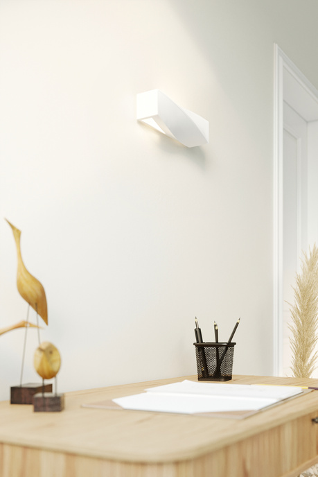 Aplique de cerámica SIGMA MINI blanco + 1x bombilla LED E27 4000K Fría 7,5W 650lm