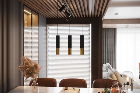 Aplique LOOPEZ negro/oro + 2x bombilla LED GU-10 3000K Cálida 7W 620lm