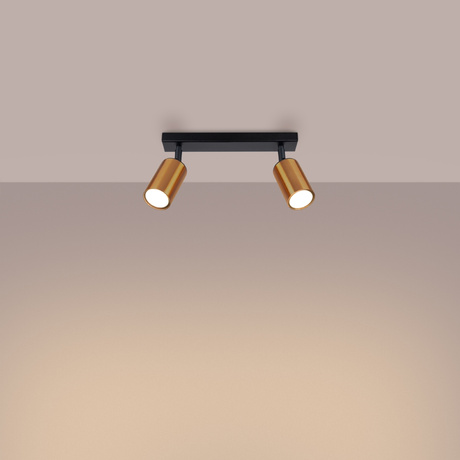 WINX 2 Plafón negro/cobre + 2x Bombilla LED GU-10 4000K Frío 7W 530lm