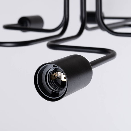 Lámpara de araña VECTOR 6 negra + 6X bombilla LED E27 3000K 7W 760lm