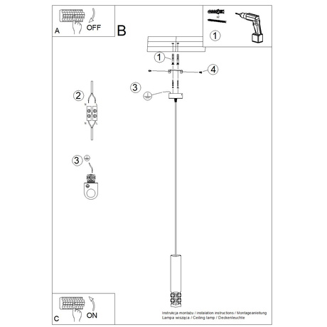 Lámpara colgante LIRO 1 blanco
