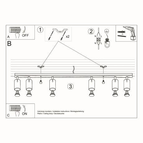 Plafón RING 6L blanco
