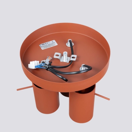 Plafón RING 3P rojo ocre