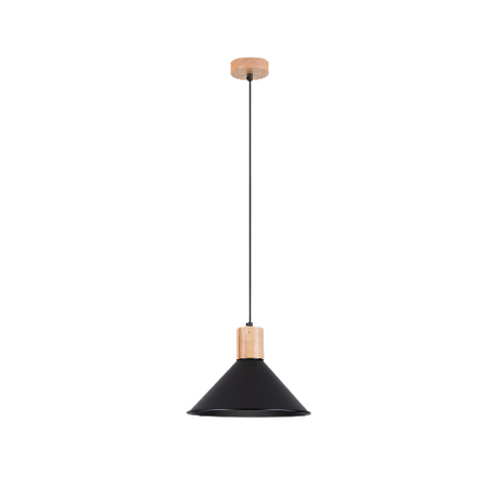 Lámpara colgante JAGA negra + 1x bombilla LED E27 4000K Frío 7,5W 690lm