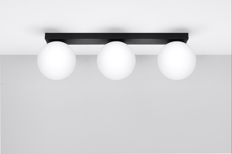 Plafond YOLI 3 negro + 3x bombilla LED G9 3000K Cálido 4,5W 450lm