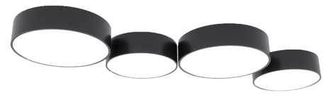 Plafón de techo ARENA 25 NEGRO + 1x bombilla LED E27 3000K Cálida 7,5W 620lm