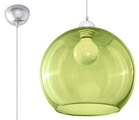 BOLA lámpara colgante verde + 1x bombilla LED E27 3000K Warm 7.5W 620lm