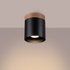 Plafón RIF negro + 1x bombilla LED GU-10 3000K Cálido 7W 510lm