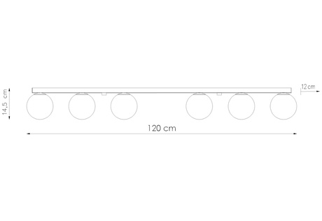 Plafond YOLI 6 negro + 6x bombilla LED G9 3000K Cálido 4,5W 450lm