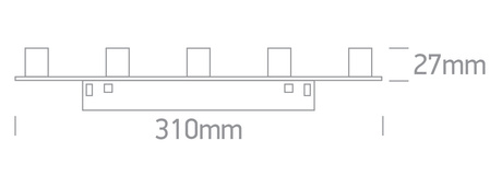 SONE 5 LED negro 3000K 10W 500lm