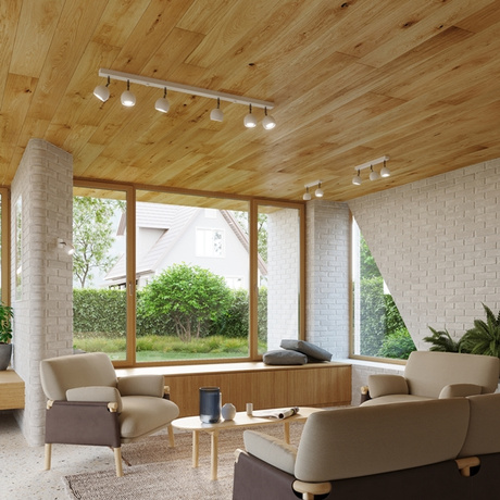 Plafond OCULARE 4L blanco + 4x Bombilla LED GU-10 4000K Fría 7W 630lm