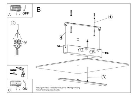 Plafond AZALIA + 4x Bombilla LED G9 3000K Cálida 4,5W 510lm