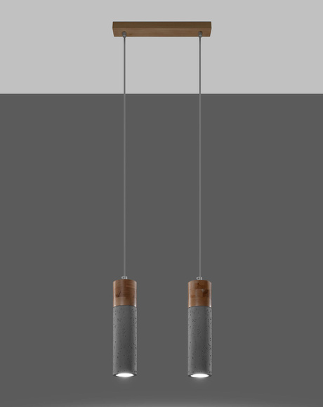 ZANE 2 lámpara colgante gris + 2x GU-10 4000K fría 7W 630lm bombilla LED