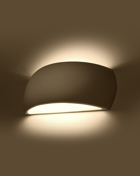 PONTIUS aplique de cerámica blanco + 1x bombilla LED G9 4000K Fría 4,5W 530lm