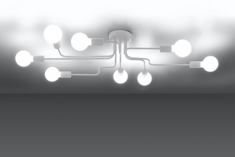 Lámpara de araña HECTOR 8 blanca + 8x bombilla LED E27 3000K Cálida 7,5W 620lm