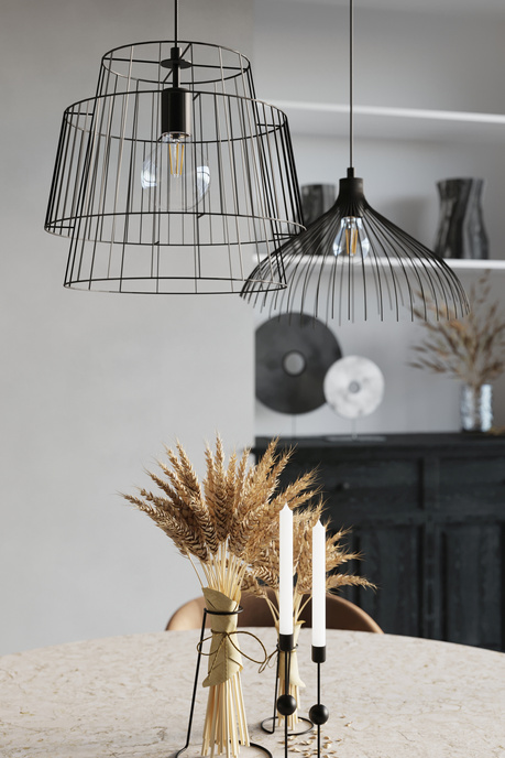 UMB lámpara colgante negro + 1x bombilla LED E27 3000K Warm 7.5W 620lm