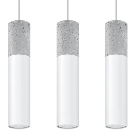 Lámpara colgante BORGIO 3L blanca