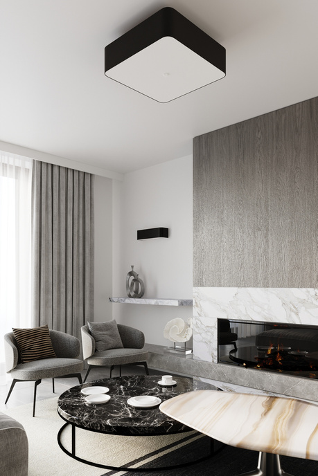 Plafond LOKKO 45 negro + 5x bombilla LED E27 3000K Cálida 7,5W 620lm