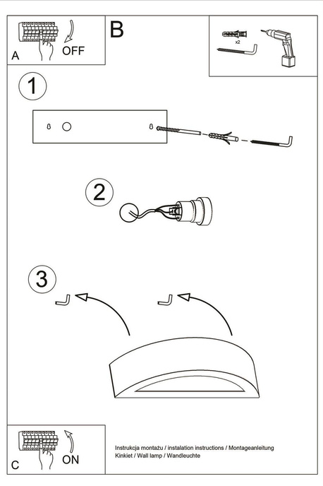 Aplique de cerámica ATENA blanco + 1x bombilla LED E27 4000K Fría 7,5W 650lm