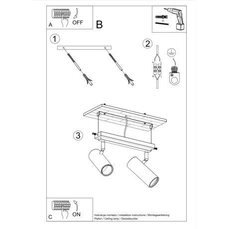 Plafón DIREZIONE 2 blanco