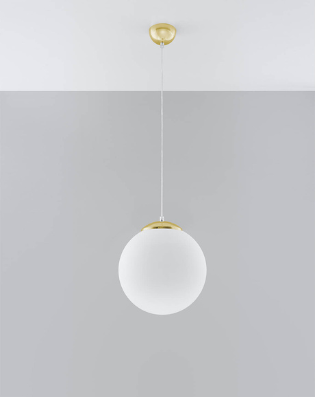 UGO 30 Gold lámpara colgante + 1x bombilla LED E27 4000K Fría 7,5W 650lm