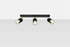 Plafond NERO 3 negro/oro + 3x bombilla LED GU-10 4000K Fría 7W 630lm