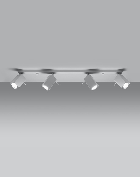 Plafond MERIDA 4L blanco + 4x Bombilla LED GU-10 4000K Fría 7W 630lm