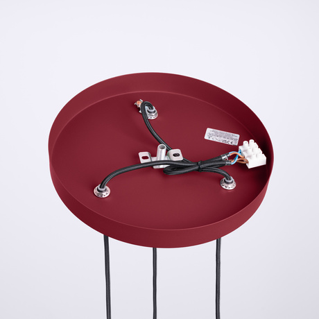 Lámpara colgante HALO 3P burdeos