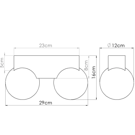 Lámpara de techo BULBO 2 madera natural