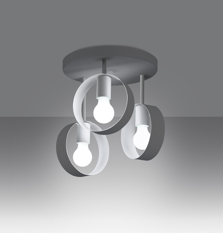 Plafond TITRAN 3 blanco + 3x bombilla LED E27 3000K Cálido 7,5W 620lm