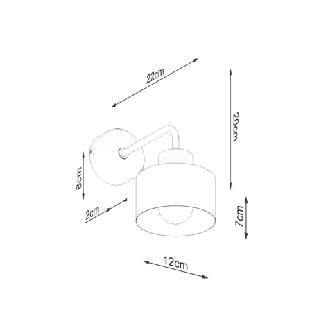Aplique SAVAR 1 negro + 1x bombilla LED E27 3000K Warm 7.5W 620lm