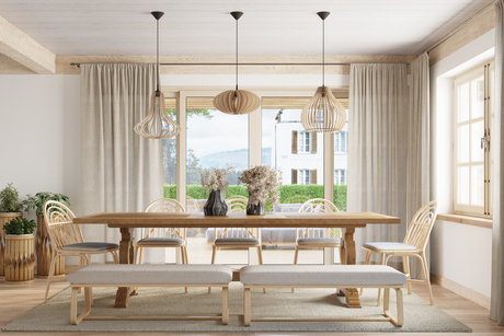 APRILLA lámpara colgante madera natural + 1x bombilla LED E27 3000K cálida 7.5W 620lm