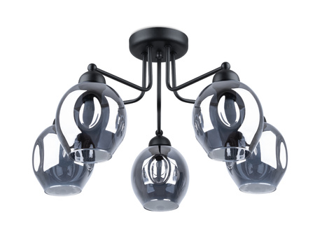 Lámpara de araña FILLAN 5 negra + 5x bombilla LED E27 3000K Cálida 7,5W 620lm
