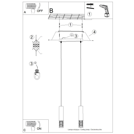 Lámpara colgante LAMI 2 blanca