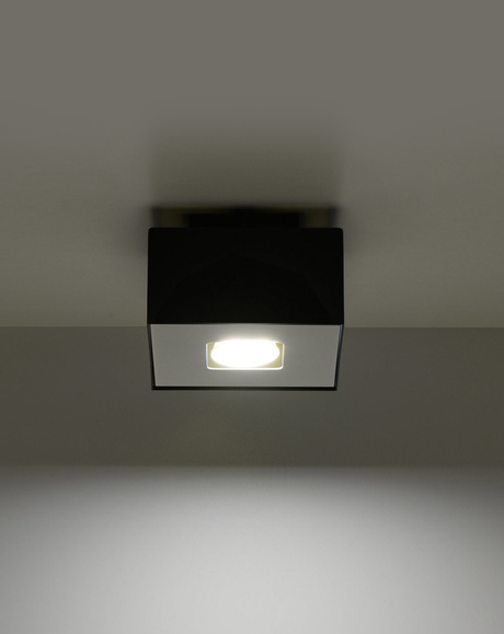 Plafond MONO 1 negro + 1x bombilla LED GU-10 3000K Cálida 7W 620lm