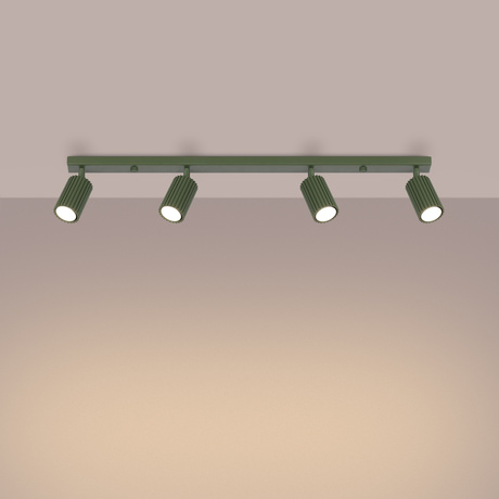 Lámpara de techo KARBON 4L verde oliva