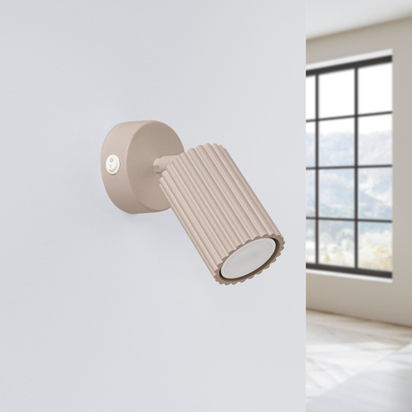 Lámpara de pared KARBON taupe con interruptor