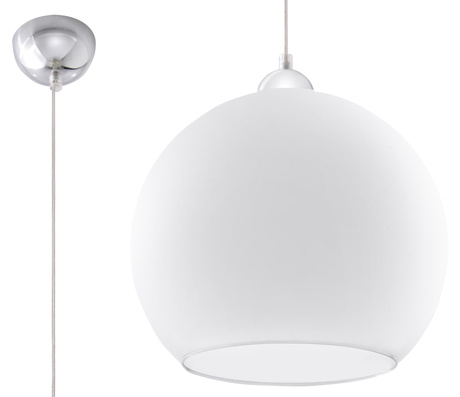 Lámpara colgante BALL blanca + 1x bombilla LED E27 3000K Cálida 7,5W 620lm