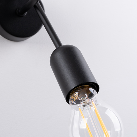 Aplique SUPEŁ negro + 1X bombilla LED E27 3000K 7W 760lm