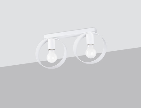 Plafond TITRAN 2 blanco + 2x bombilla LED E27 4000K Fría 7,5W 690lm