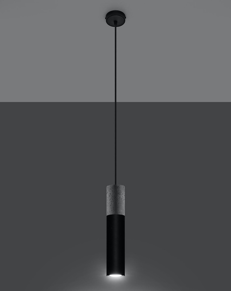 Lámpara colgante BORGIO 1 negra + 1x bombilla LED GU-10 3000K Cálida 7W 620lm