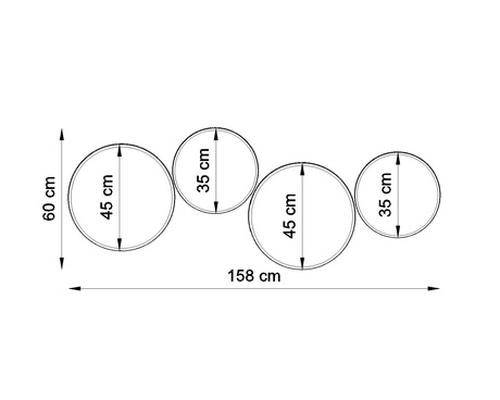 Plafón ARENA 55 GRIS + 4 bombillas LED E27 4000K Fría 7,5W 650lm