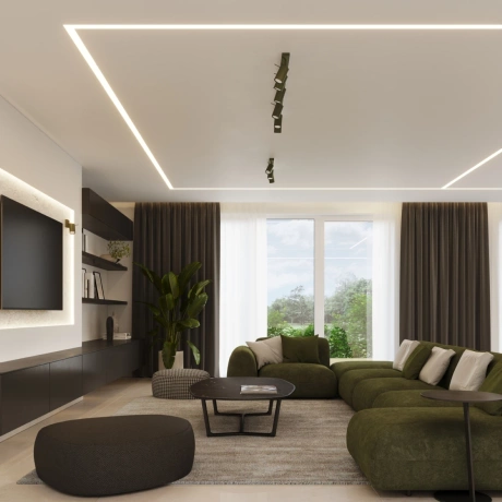 Lámpara de techo RING 3L verde oliva