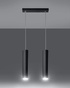 LAGOS 2 lámpara colgante negro + 2x GU-10 3000K Cálido 7W LED bombilla 620lm
