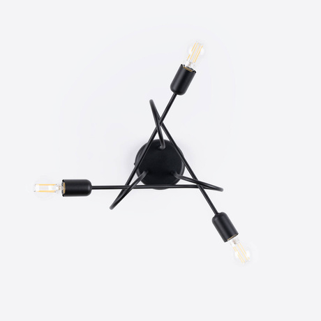 SUPEŁ 3 lámpara de araña negra = 3X E27 bombilla LED 3000K 7W 760lm