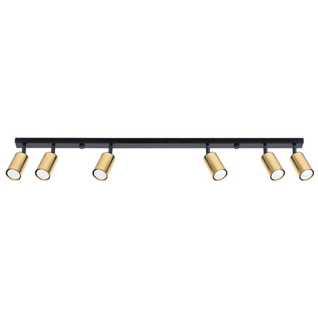 WINX Plafón 6L negro/oro + 6x bombilla LED GU-10 4000K Frío 7W 530lm