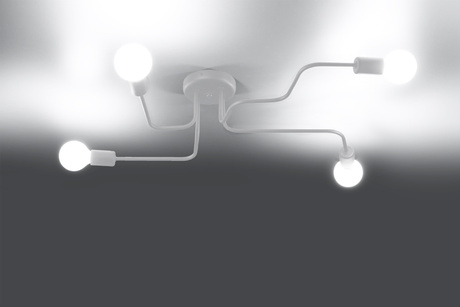 Lámpara de araña HECTOR 4 Blanco + 4x Bombilla LED E27 4000K Fría 7,5W 650lm